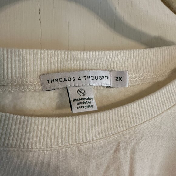 | Threads 4 Thought | Pink and Cream Chevron Sweatshirt - Picture 4 of 5